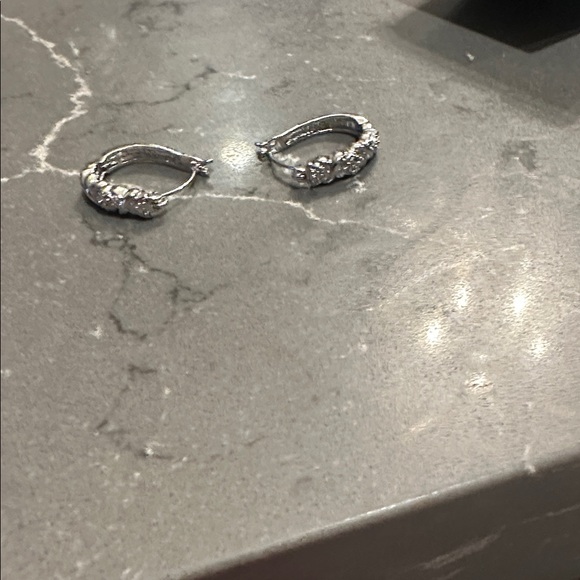 Elegant Silver Hoop Earrings - Picture 4 of 4